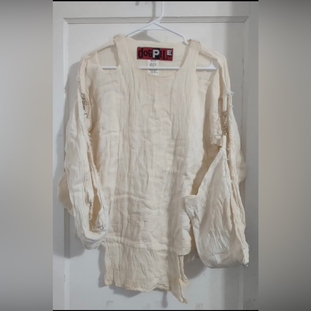 Straight Jacket Guaze Long Sleeve Punk Shirt RARE HTF NWOT 28+yrs old Medical